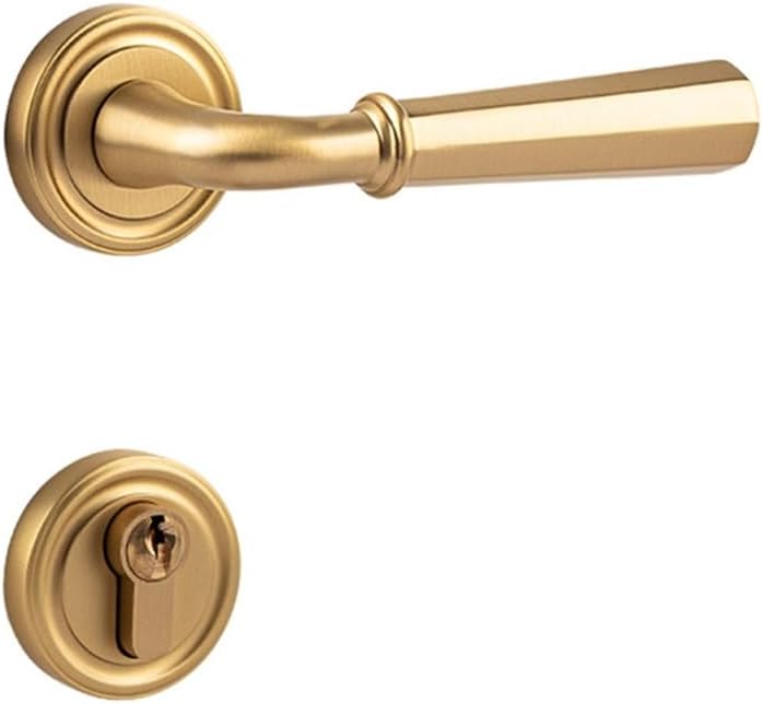 Brass Household Mute Indoor Door Lock Room Set