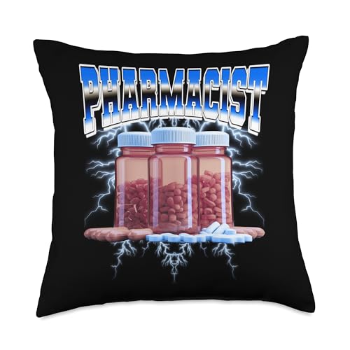 Pharmacist Pharmacy 90s Bootleg Style Throw Pillow