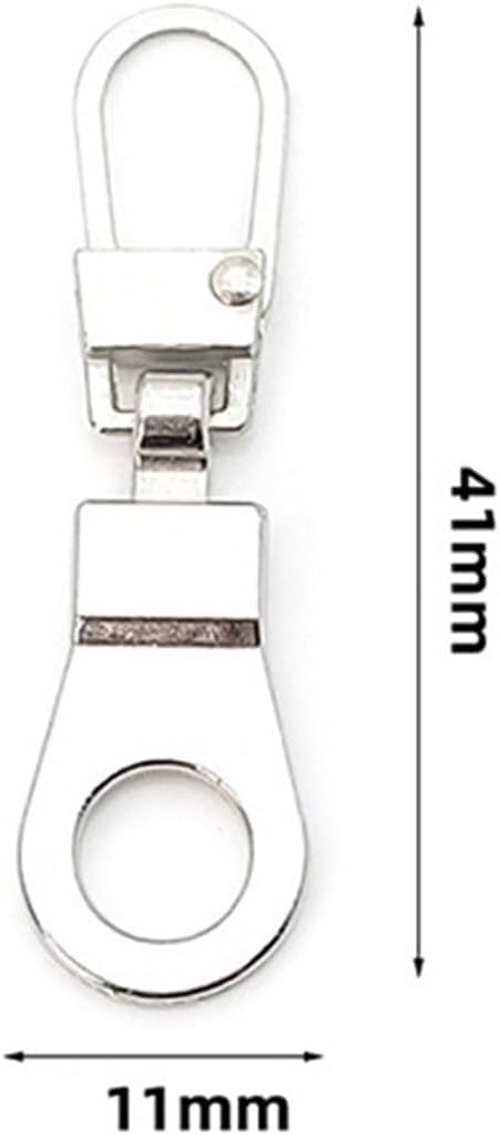 Pulls for Nylon Cewki zamki błyskawiczne metalowe 5 szt. Odpinany metalowy zamek błyskawiczny do torebek puchowych do szycia toreb(Noir)