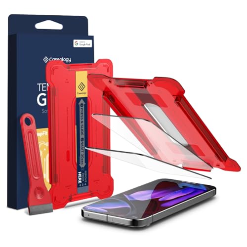 Image of CASEOLOGY By Spigen Snap Fit Tempered Glass Screen Guard Protector Compatible With Google Pixel 9 /Pixel 9 Pro Smartphone[Easy Installation Kit][Anti-Scratch] Screen Protector-2 Pack