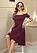 Sarin Mathews Womens Off The Shoulder Short Sleeve High Low Cocktail Skater Dress Burgundy XS