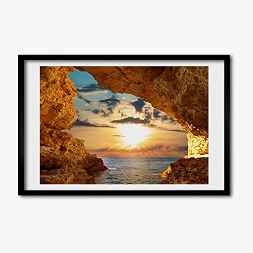 Cadre MDF Grotte au Bord de la Mer 60x40 cm pour décoration murale