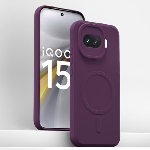 Image of Pikkme Back Cover for iQOO 15R 5G Soft Matte Silicone Mag-Safe Design (Mag-Safe Not Support) Camera Protection | Slim Fit Bumper Cover (Purple)