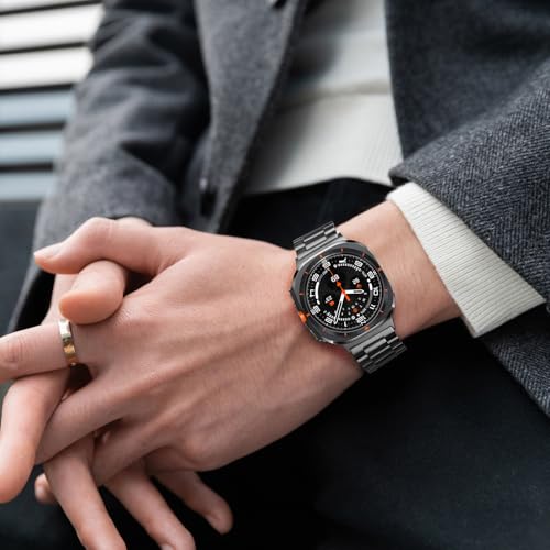 Anlinser-No-Gap-Bands-Compatible-with-Samsung-Galaxy-Watch-Ultra-Band-47mm-22mm-Metal-Strap-Galaxy-Watch-Ultra-Band-for-Women-Men-Black 412TtlO3tBL