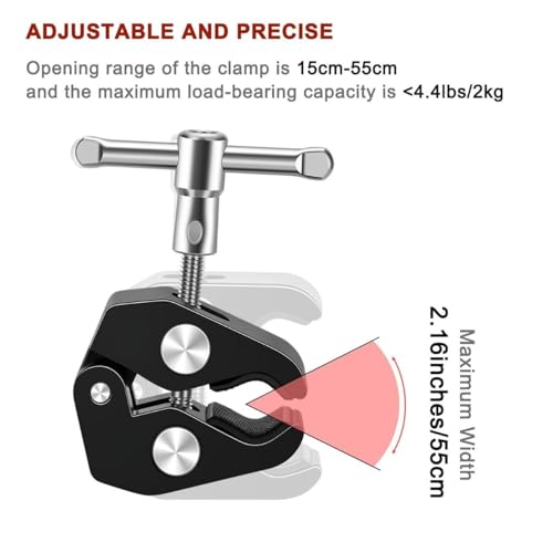 Image of PHOTOMAX Super Clamp Magic arm Articulating Adjustable Arm with 1 /4 inch Tripod Screw for DSLR Camera (Super Clamp)