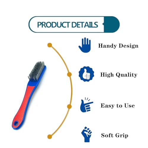 Image of Wire Brushes for Cleaning,2 PCS Heavy Duty Stainless Steel Wire Scratch Brush Heavy Duty Wire Brushes for Metal Rust Cleaning,Paint Scrubbing