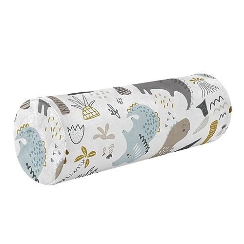 FRODOTGV Childish Dino Pattern White Cervical Bolster Pillow Case Small Neck Roll Pillow Decorative Decorative Round Pillow Covers Small Cylinder Pillow Memory Foam Back Support FRODOTGV Childish Dino Pattern White Cervical Bolster Pillow Case Small Neck Roll Pillow Decorative Decorative Round Pillow Covers Small Cylinder Pillow Memory Foam Back Support