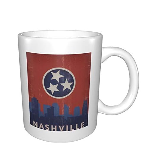Nashville Tn Tennessee Star City Statsflagga resa stil roliga unika presentmuggar för honom henne man kvinna semestergåvor för alla tillfällen som kommer att älska jul fars mors dag födelsedag 325 ml