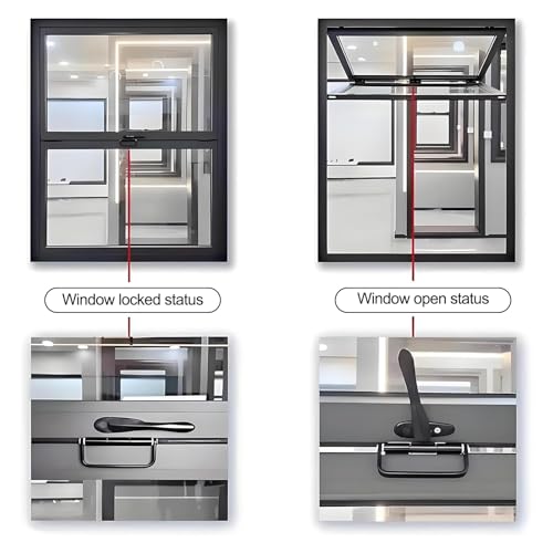 Ventana de aleación de aluminio vertical con vidrio templado de diseño 6