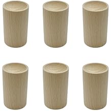 6 Pcs Wood Essential Oil Diffusers, Small Wood Fragrance DIffusers Wooden Aromatherapy Round Diffuser Car Oil Diffuser for HomeBeech