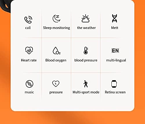 Icons representing various health monitoring features of the HW16 Smart Watch