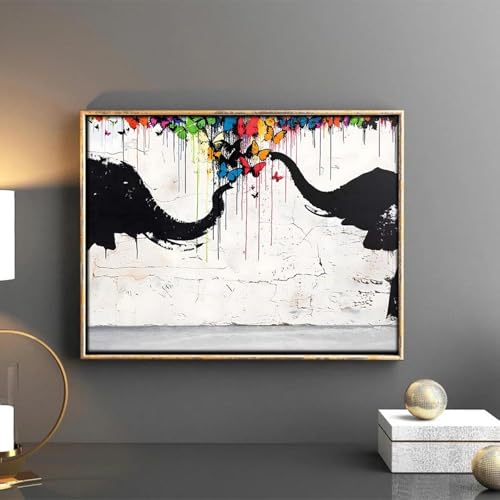 Affiche abstraite d'animaux colorés pour dynamiser votre grand salon moderne