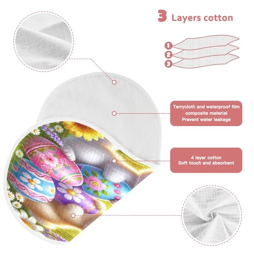 Easter Rabbits Eggs Flower Baby Burp Cloths Cotton Burp Clothes Absorbent Muslin Burp Cloths Soft Burp Cloth Rags for Newborn Girl Unisex Boy 1 Pack 22x11 Inches3