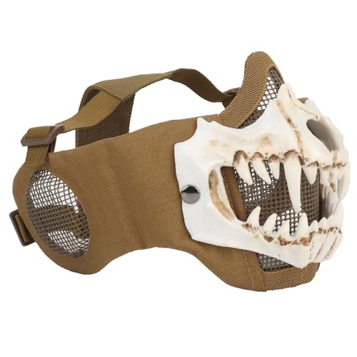Tactical Molded Protective Mask, Ear Protection Version, Outdoor Riding, Breathable, Steel Wire, Double Layer(MA-143-02-T)