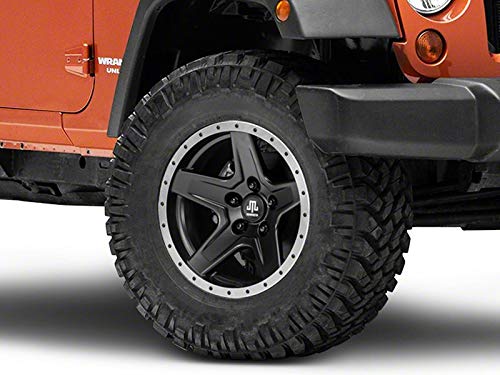 Mammoth Boulder Beadlock Style Wheel in Black 17x9 Aggressive Styling Rim Fits Jeep Wrangler JK 2007-2018