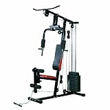 CLYZ Kraftstation Fitnessstation Multigym Fitnessgerät Heimtrainer Latzug Beincurl