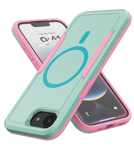 Coque iPhone 16e MobNano DBM silicone vert et rose