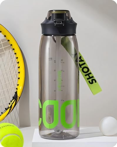 Image of THE VENTI SHOTAY COOL Unbreakable Water Bottle with Sipper BPA Free Tritian, Leak-Proof Water Bottle Ideal for Office, Sports, School, Gym (1000ML-Black)