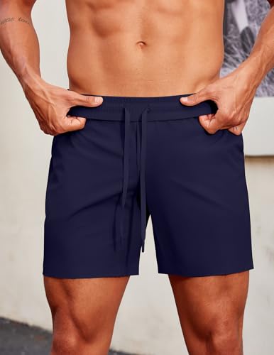 PINSPARK Men's Gym Workout Shorts - 7" Quick Dry Running Athletic Shorts with Towel Loop and Zipper Pockets4