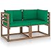 Catherinol 2-osobowa sofa ogrodowa i poduszka na paletę ogrodową, zielona sosna, szafka na taras, sofa ogrodowa, sofa ogrodowa
