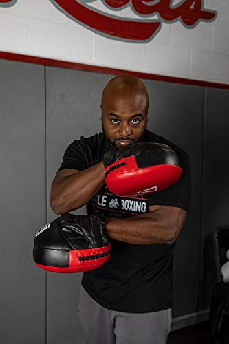 TITLE Boxing Double-Stuff Jumbo Punch Mitts, Black/Red - Boxing Pads, Muay Thai Pads, Punching Mitts, Focus Mitts, Boxing Equipment, Punching Pads, MMA Equipment, Kickboxing