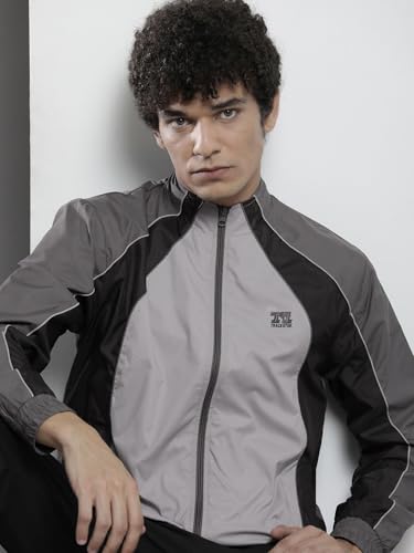 Image of The Indian Garage Co Men Regular Fit Colorblocked Wind Cheater