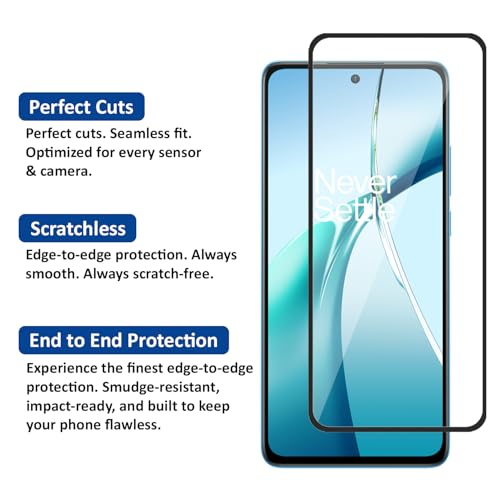 Image of AIBEX Tempered Glass for OnePlus Nord CE 4 Lite 5G | 9H Hardness | Anti-Glare & Anti-Fingerprint | Water Resistant | Edge-to-Edge Full Screen Protector | Bubble-Free Installation