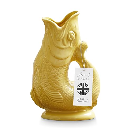 Wade Fish Jug Handcrafted in Stoke-on-Trent England Award-Winning Iconic UK Heritage Brand English Earthenware 1.2L Yellow WA967803YLW