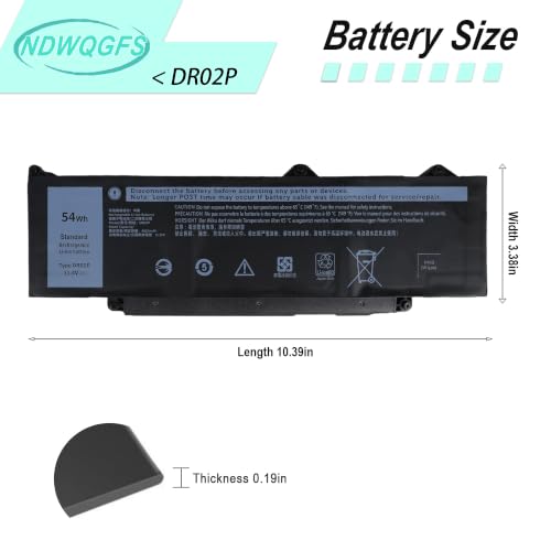 Image of DR02P R73TC 54Wh Battery for Dell Latitude 5440 Precision 3480 3490