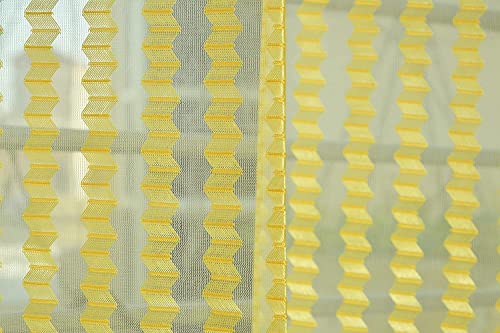 Image of HOME UTSAV 1 Piece Sheer Premium Tissue Net Polyester Curtains for Long Door 9 Feet, Yellow