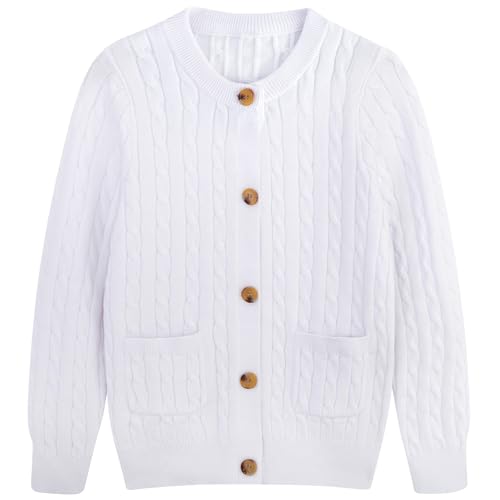 HOZIY Girls Sweaters Kids 5t Toddler White Cable...