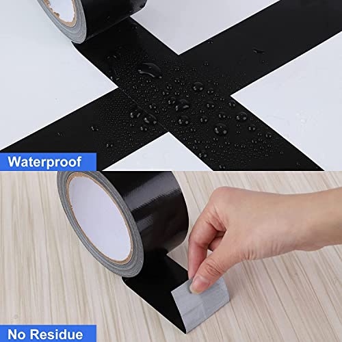 Image of Heavy Duty Black Duct Tapes 10 Rollsx1.88 Inchx33 Yards, Waterproof and Tear by Hand No Residue, Bulk Value for Home Use, Do-It-Yourself Projects and Repairs