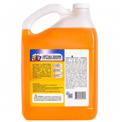 Image of UCS Advanced All-Season Windshield Washer Fluid -27F, Water Repellent Technology, Powerful Bug Remover, Streak-Free Cleaning, Ready-to-Use RTU, 1 Gallon