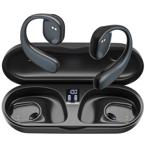 Falowy Open Ear Wireless Headphones Bluetooth 5.3 Air Conduction Earbuds With Built-In Mic, Waterproof Earbuds Led Power Display Hifi Stereo Sound Earphones For Sport, Cycling, Workouts, Runnin #TOP7