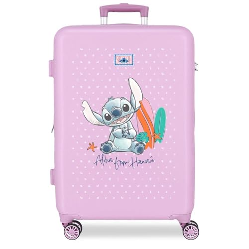 Valise moyenne Stitch Disney : protégez vos affaires avec ce bagage rigide 56L