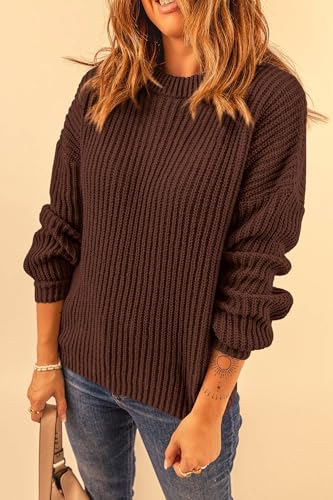 PRETTYGARDEN Fall Sweaters for Women 2025 Fashion Long Sleeve Casual Ribbed Knit Winter Clothes Pullover Jumper Tops