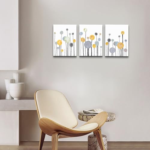 DZRWUBHS Canvas Wall Art For Living Room Bedroom Wall Decor Kitchen Decorations Abstract Dandelion Flowers Watercolor Paintings Modern Office Wall Pictures Prints Artwork Room Home Decor 3 Pieces
