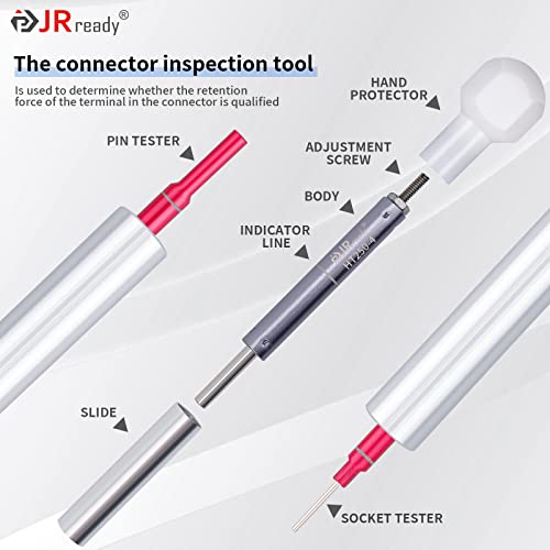 Image of JRready ST5245-HT250 Electrical Tension Test Tools,20# Socket and Pin Tester Tips Work with The HT250-4 Adjustable Retention Dynamometer Tool Set in Electrical System Tools(RED)