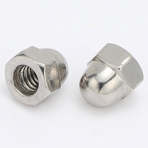 3/8-16 Acorn Cap Nuts, Stainless Steel 18-8 (304), Plain Finish, 20 Pcs #TOP2