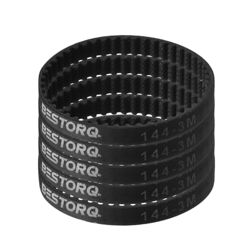 QUARKZMAN 5 Stück HTD-3M Gummizahnriemen 48 Zähne, 144mm Steigungslänge x 6mm Breite x 2,4mm Höhe Zahnriemen aus Gummi, geschlossener Schleifenrillenzahnriemen