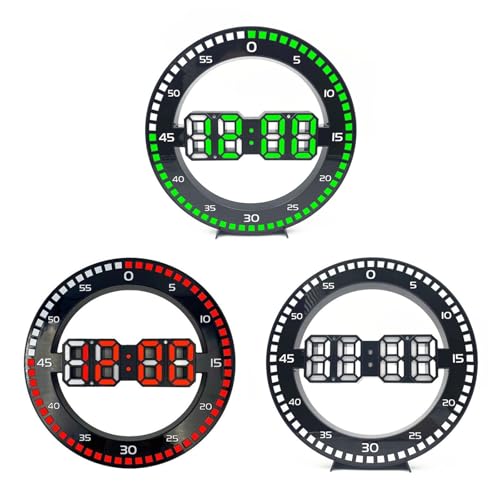 Horloge murale numérique grand affichage LED avec compteur de secondes et grands chiffres