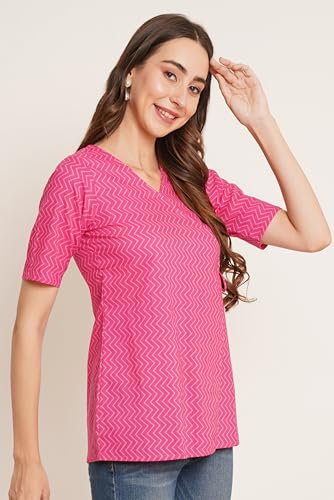Image of COTLAND Fashions Jaipuri Cotton Angrakha Style Top for Women (Partial Open)