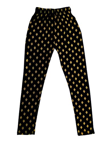 Image of IndiWeaves Girls Set of Black Printed Leggings Pack of 3