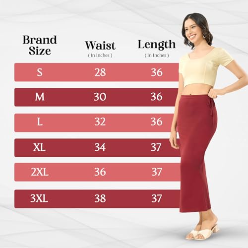 Image of TRASA Womens Saree Shapewear Petticoat, Cotton Lycra Petticoat, Skirts for Women, Shape Wear Dress for Saree