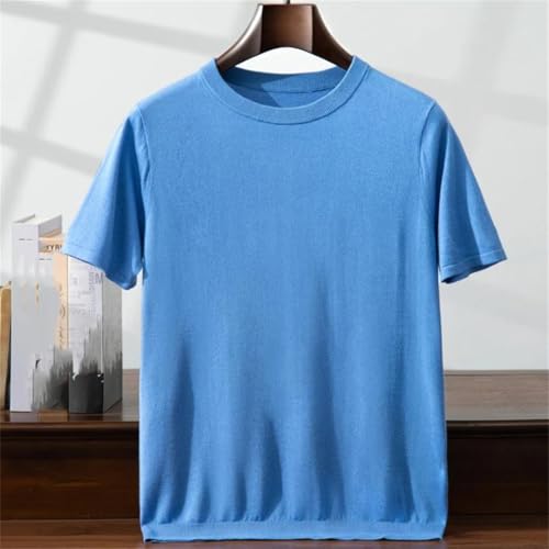 Men’S Knit Cashmere Silk Blend Pullover Sweater Round Neck Half Sleeve Casual Jumper Top2