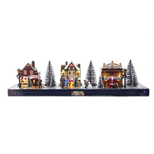 Kurt S. Adler 5.5-Inch Battery-Operated LED Lit Christmas Village, 17 Piece Set