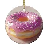 WHJSHOP Little Pearl Donuts Muster Weihnachtsbaum Keramik Hängender runder Anhänger zum Dekorieren von Einkaufszentren, Geschäften, Häusern