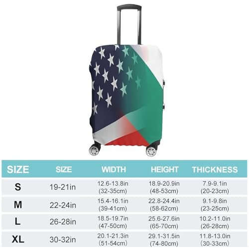 USA Bulgaria Flags Funny Travel Luggage Cover Baggage Suitcase Cover Protector Skins 19-32 Inch2