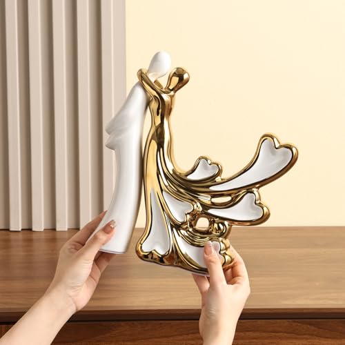 Estatuas de pareja de cerámica moderna para decoración miniatura 4