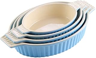 MALACASA, 4 szt., Porcelanowe naczynia do pieczenia, tace do pieczenia, Ramekin
